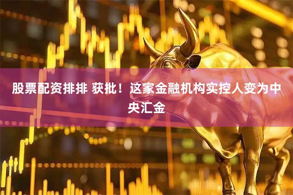 股票配资排排 获批!这家金融机构实控人变为中央汇金